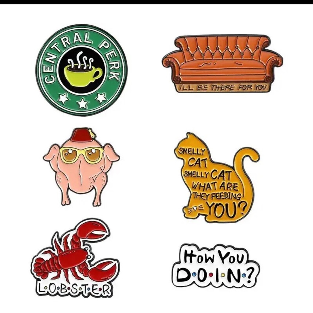 $2 FRIENDS PIN/BROOCH. NEW. ENAMEL METAL. $2 WITH ANY $10 ORDER OR MORE. - Picture 4 of 15